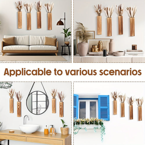 Suporte de Plantas Rústico em Madeira para Parede - Vaso de Bolso Estético, Suspenso para Espaços Interiores - Premium, Economizador de Espaço, Perfeito para Hotéis, Salas de Estar, Quartos, Áreas de Jantar e Casas de Banho (Plantas Não Incluídas)