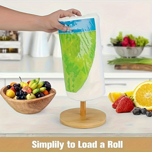 Suporte de Papel Toalha para Cozinha e Sala de Jantar - um Suporte de Rolo de Bancada Auto-Sustentável que Organiza Verticalmente, Ideal para Casa, Restaurantes, Casas de Banho e Quartos - Feito de Material Natural com um Extremo Texturado