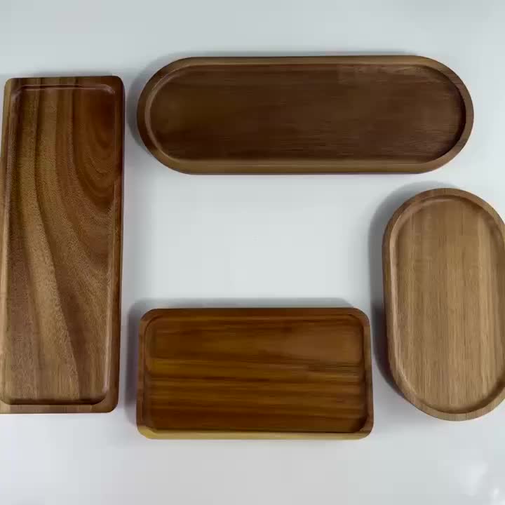 Bandeja de Banheiro, Prato de Armazenamento Retangular/Elíptico, Acessórios de Armazenamento e Organização para Banheiro, Bandeja de Banheiro de Madeira, Porta-Vela/Prato de Decoração para Casa de Aromaterapia, Itens Essenciais para Banheiro, Bandejas de Banheiro