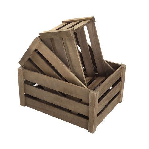 1peça Cesta de armazenamento retangular multifuncional em madeira de fazenda rústica para festas, escritórios, quartos, cozinhas, armários, 3 tamanhos, vinho, frutas, legumes, brinquedos, organizador de livros, cesta de prateleira