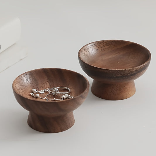 1pc Bandeja de Joias de Nogueira, Bandeja de Anéis, Pequena Bandeja de Acessórios de Madeira, Taça de Chaves, Bandeja Decorativa. Bandeja de Armazenamento de Mesa Multifuncional. Adequada para Amigos, Irmãs, Filhas e Mães, Bandejas de Joias