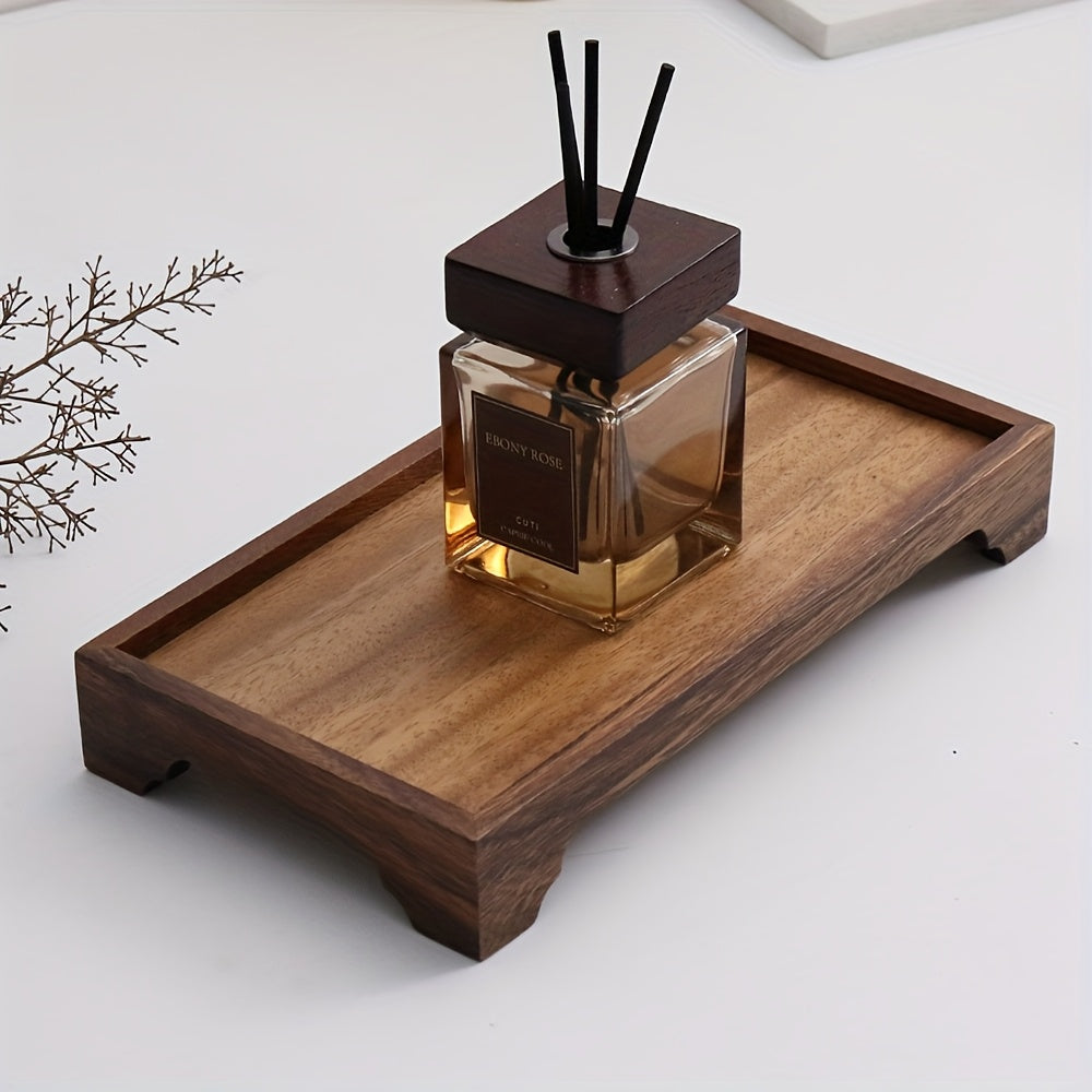 Tabuleiro Retangular de Madeira Individual, com 29,97 cm, Perfeito para Guardar Frascos de Loção no Balcão da Sua Pia. Ótimo para Organizar Artigos de Casa de Banho e Melhorar a Decoração