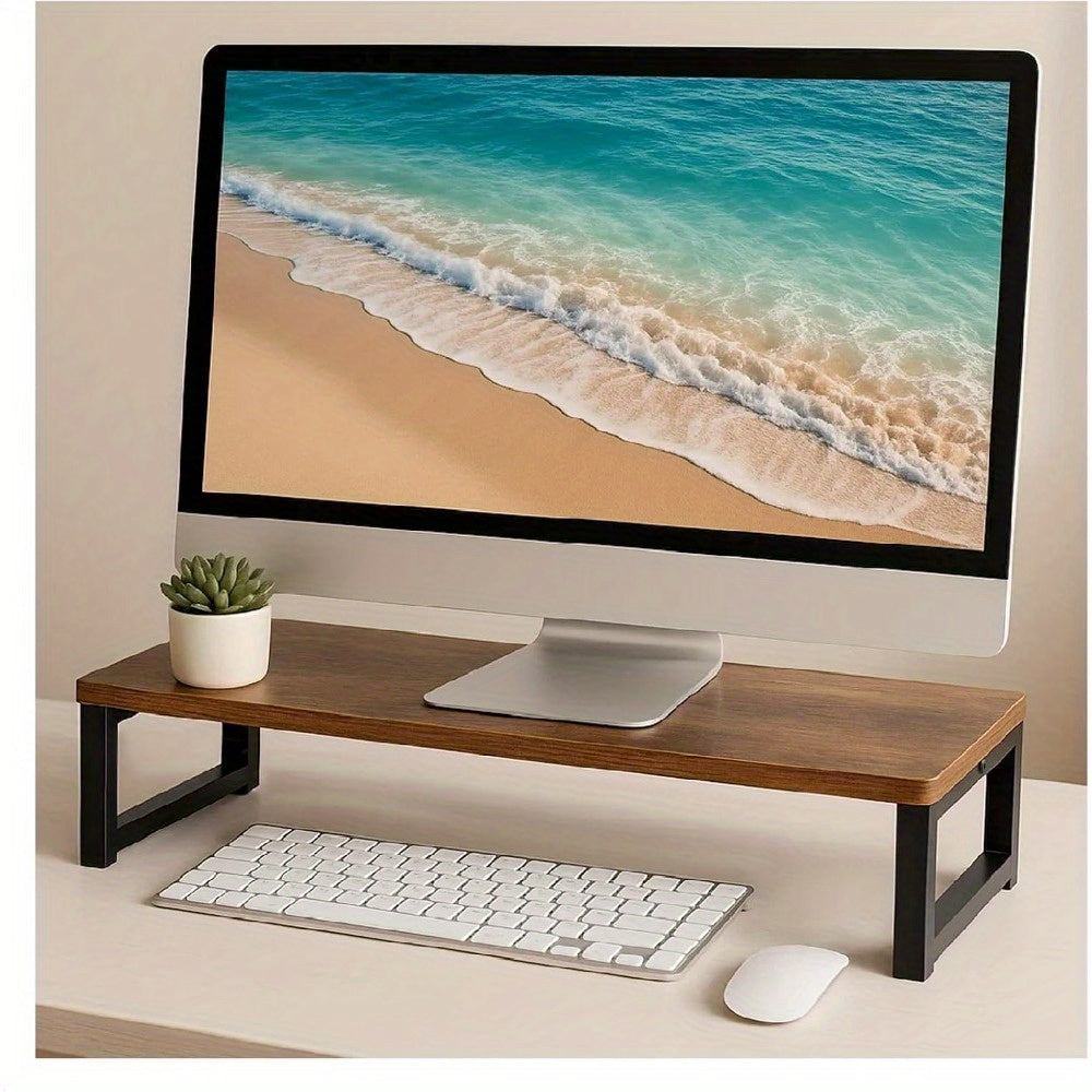 Suporte de monitor vintage, elevador de armário, prateleira de organização de armazenamento de mesa, 55 x 23 x 14 cm, para elevador de impressora de PC portátil