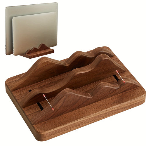 Suporte Ajustável para Laptop em Madeira de Nogueira Compatível com MacBook, Surface, Chromebook e Laptops para Jogos - Suporte Vertical/Desktop para Computador com Base de Nogueira, Leve para Todos os Modelos de Ultrabook