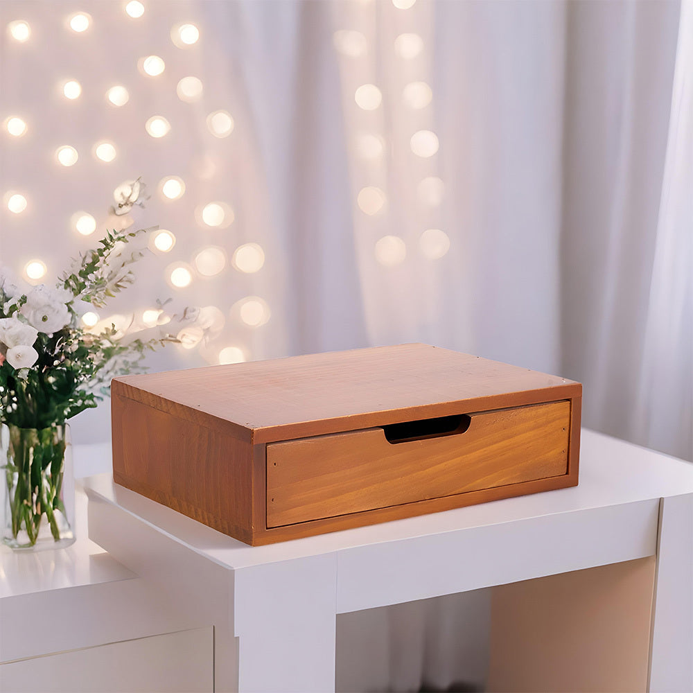 1peça Armário de armazenamento multifuncional de madeira vintage | Organizador de gaveta de mesa com 1-5 camadas para seleção | Perfeito para joias, armazenamento de escritório e quarto | Caixa de exibição tradicional para sala de estar, estudo e escritório