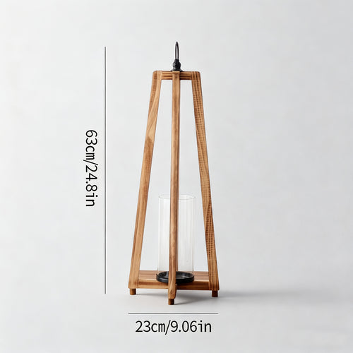 Suporte de Vela Vintage em Madeira em Forma de A - Suporte de Luz de Mesa Dupla Face para Casamentos, Festas, Natal & Páscoa - Centro de Mesa Rústico com Textura de Madeira Envelhecida e Compatibilidade com Velas (Não Necessário)