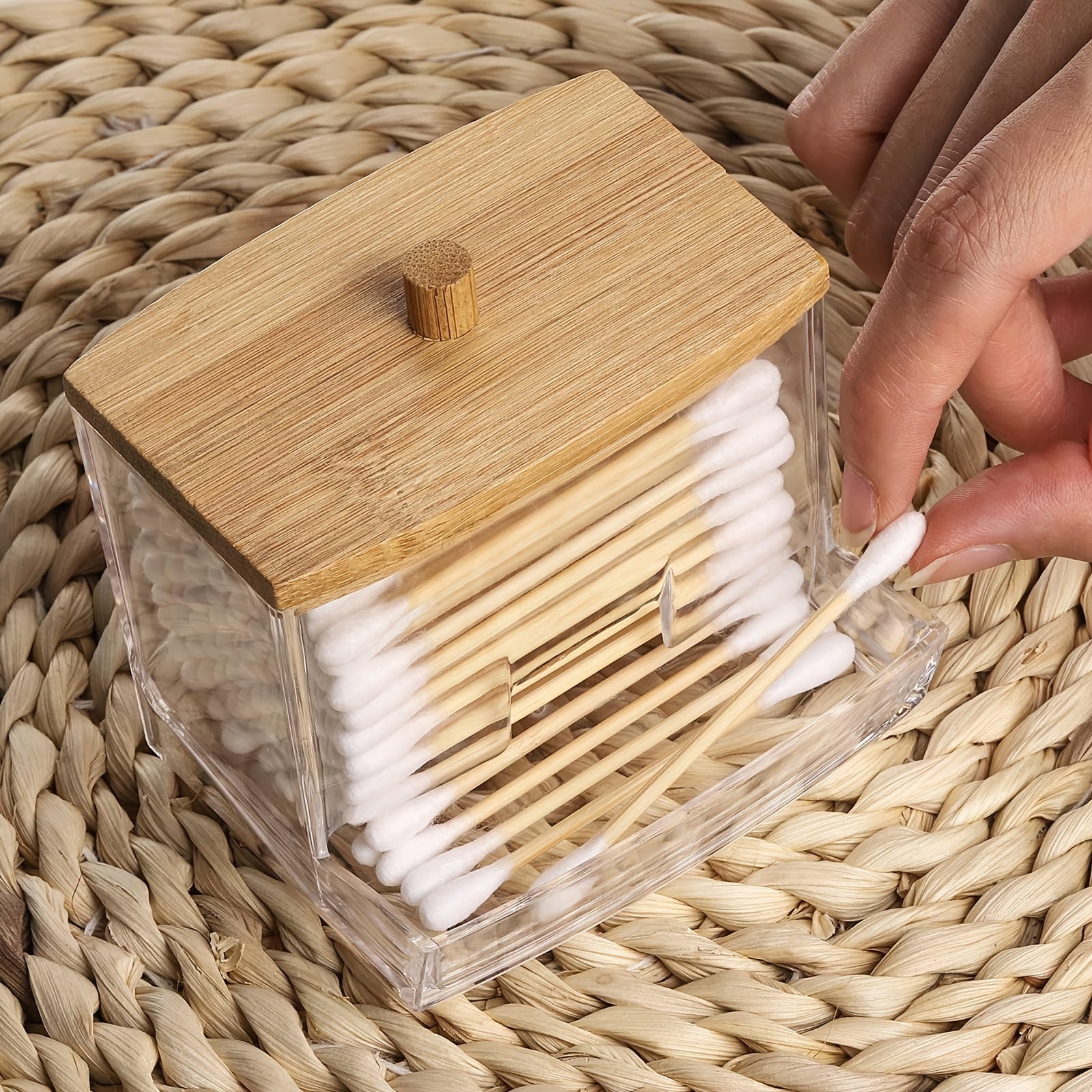 1 peça Suporte para Almofada de 7oz - Organização e Armazenamento com Tampa de Madeira - Ideal para barcos, banheiros e potes de farmácia