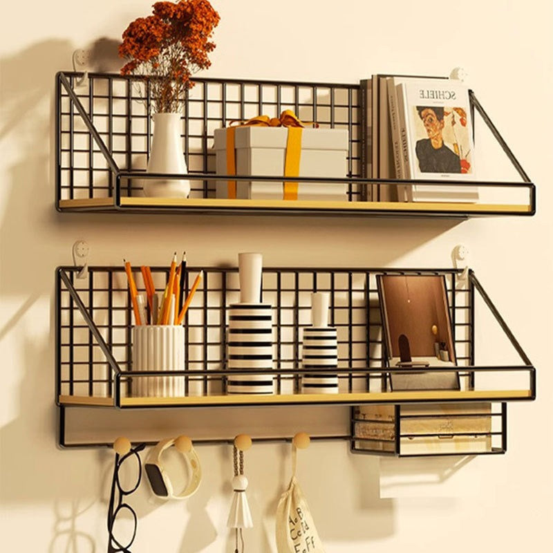 Um Rack de Arrumação de Parede para Quartos de Estudantes, Perfeito para Estudantes Universitários, Sem Necessidade de Furar