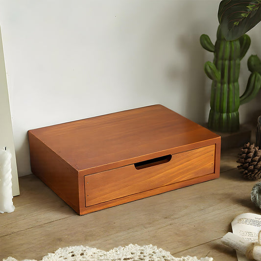 1peça Armário de armazenamento multifuncional de madeira vintage | Organizador de gaveta de mesa com 1-5 camadas para seleção | Perfeito para joias, armazenamento de escritório e quarto | Caixa de exibição tradicional para sala de estar, estudo e escritório