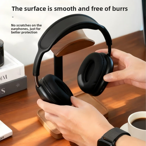Suporte para Fones de Ouvido em Madeira de Nogueira, Organizador de Mesa, Suporte de Armazenamento para Mesa, Base Antiderrapante, Suporte de Peso Estável, Adequado para a Maioria dos Modelos de Fones de Ouvido, Item Decorativo Charmoso, Ornamento de Mesa de Alta Qualidade, Prateleira de