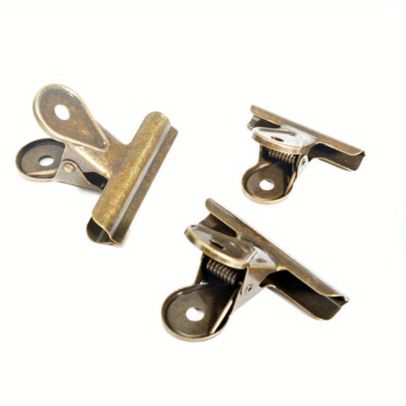 2pcs Presilhas de Metal Vintage em Forma de Cauda de Andorinha - Design de Cauda Longa em Forma de Gota de Água para Documentos & Recibos, Essenciais de Escritório