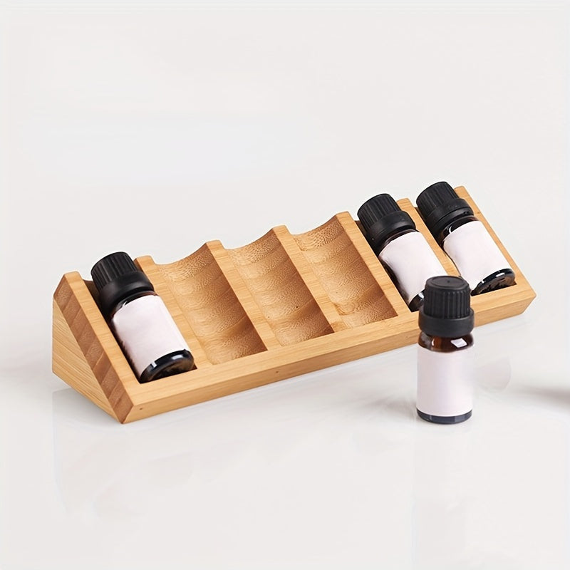 Suporte de exposição de óleos essenciais de madeira unissexo - Organizador de secretária triangular de 6 compartimentos, superfície pintada - Leve, não requer instalação, caixa de exposição de cosméticos sem aroma (Óleos essenciais não incluídos)