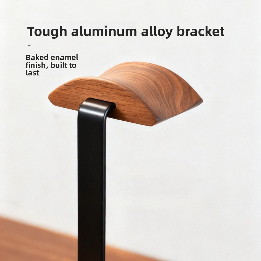 Suporte para Fones de Ouvido em Madeira de Nogueira, Organizador de Mesa, Suporte de Armazenamento para Mesa, Base Antiderrapante, Suporte de Peso Estável, Adequado para a Maioria dos Modelos de Fones de Ouvido, Item Decorativo Charmoso, Ornamento de Mesa de Alta Qualidade, Prateleira de