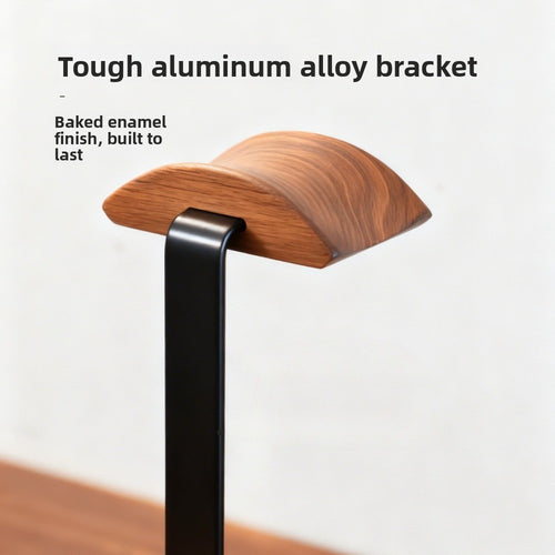 Suporte para Fones de Ouvido em Madeira de Nogueira, Organizador de Mesa, Suporte de Armazenamento para Mesa, Base Antiderrapante, Suporte de Peso Estável, Adequado para a Maioria dos Modelos de Fones de Ouvido, Item Decorativo Charmoso, Ornamento de Mesa de Alta Qualidade, Prateleira de