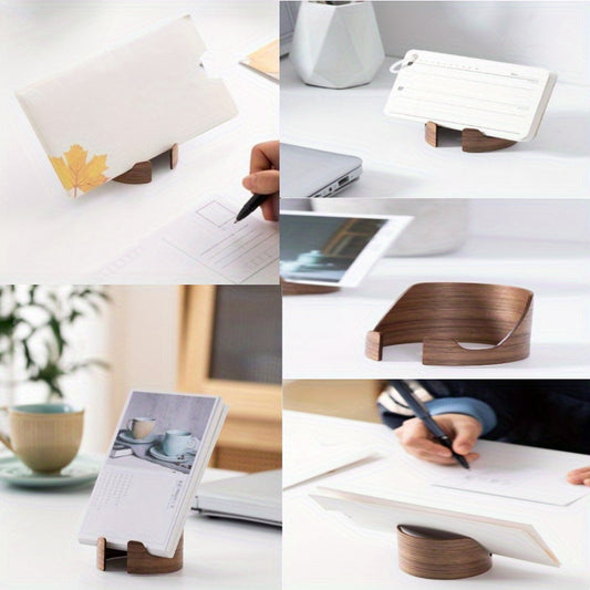 Suporte Elegante para Tablet em Nogueira Preta - Compatível com iPad e Smartphones - Suporte Semi-Circular Moderno para Mesa - Acessório para Casa e Escritório (iPad Mini/Notebooks)