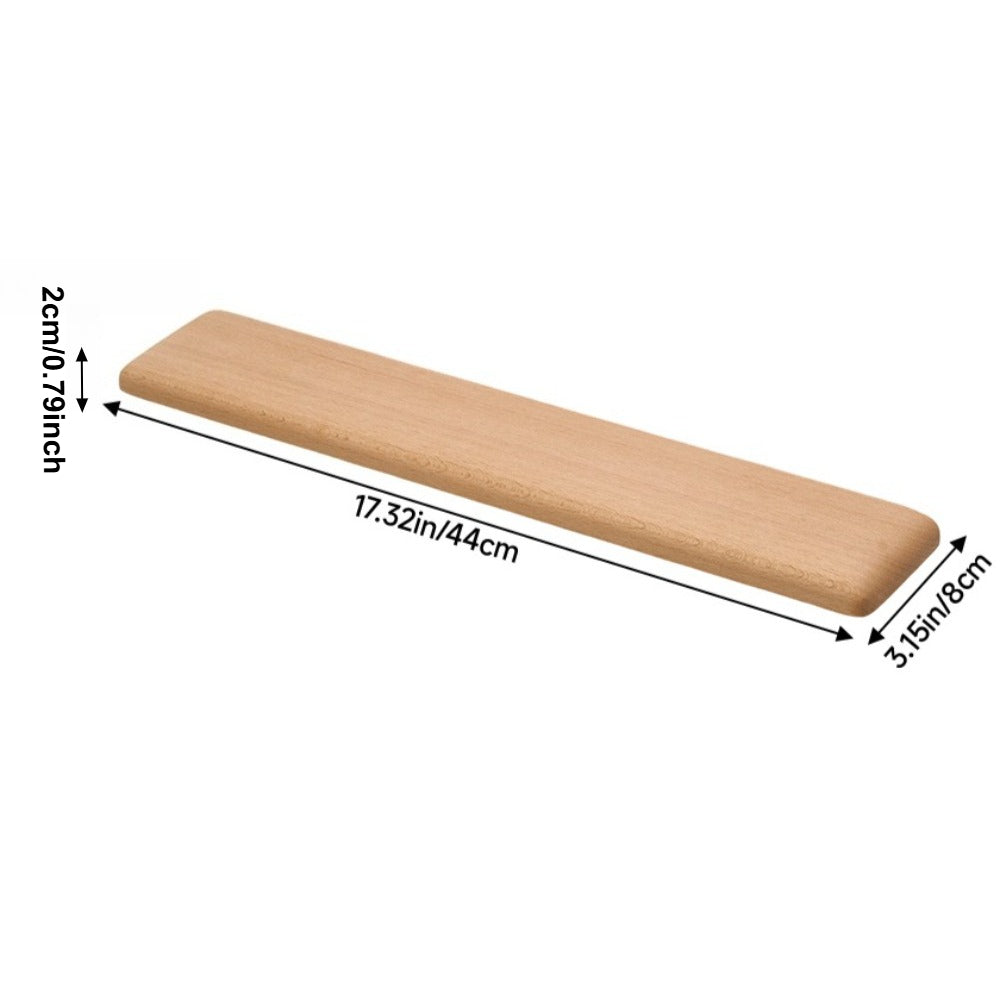 Apoio de Pulso para Teclado de Madeira de Faia 44cm, Mouse Pad e Suporte de Palma Suave e Confortável | 44x8x2cm, Estilo Minimalista para Escritório e Casa