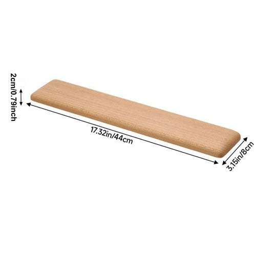Apoio de Pulso para Teclado de Madeira de Faia 44cm, Mouse Pad e Suporte de Palma Suave e Confortável | 44x8x2cm, Estilo Minimalista para Escritório e Casa