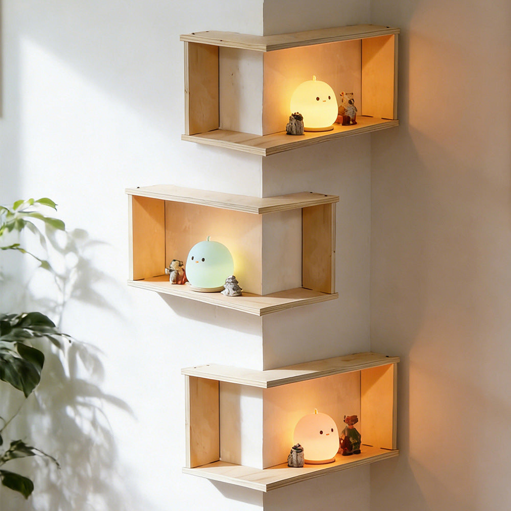 Prateleira de Canto de Armazenamento em Ângulo Reto de 90°, Prateleira Flutuante de Parede, Fácil Instalação, Ideal para Decoração de Casa e Decoração de Quarto na Sala de Estar, Quarto, Plantas, Colecionáveis, Livros, Material de Madeira, Prateleiras de Canto