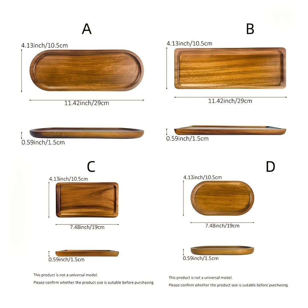 Bandeja de Banheiro, Prato de Armazenamento Retangular/Elíptico, Acessórios de Armazenamento e Organização para Banheiro, Bandeja de Banheiro de Madeira, Porta-Vela/Prato de Decoração para Casa de Aromaterapia, Itens Essenciais para Banheiro, Bandejas de Banheiro