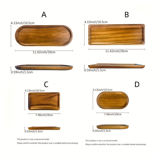 Bandeja de Banheiro, Prato de Armazenamento Retangular/Elíptico, Acessórios de Armazenamento e Organização para Banheiro, Bandeja de Banheiro de Madeira, Porta-Vela/Prato de Decoração para Casa de Aromaterapia, Itens Essenciais para Banheiro, Bandejas de Banheiro