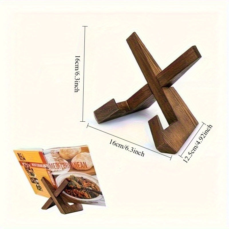Suporte de Livro de Receitas em Madeira | Porta Receitas para Bancada de Cozinha | Expositor de Cavalete Moderno para Livros de Cozinha, Prateleira Decorativa de Mesa, Acessórios Rústicos para Casa