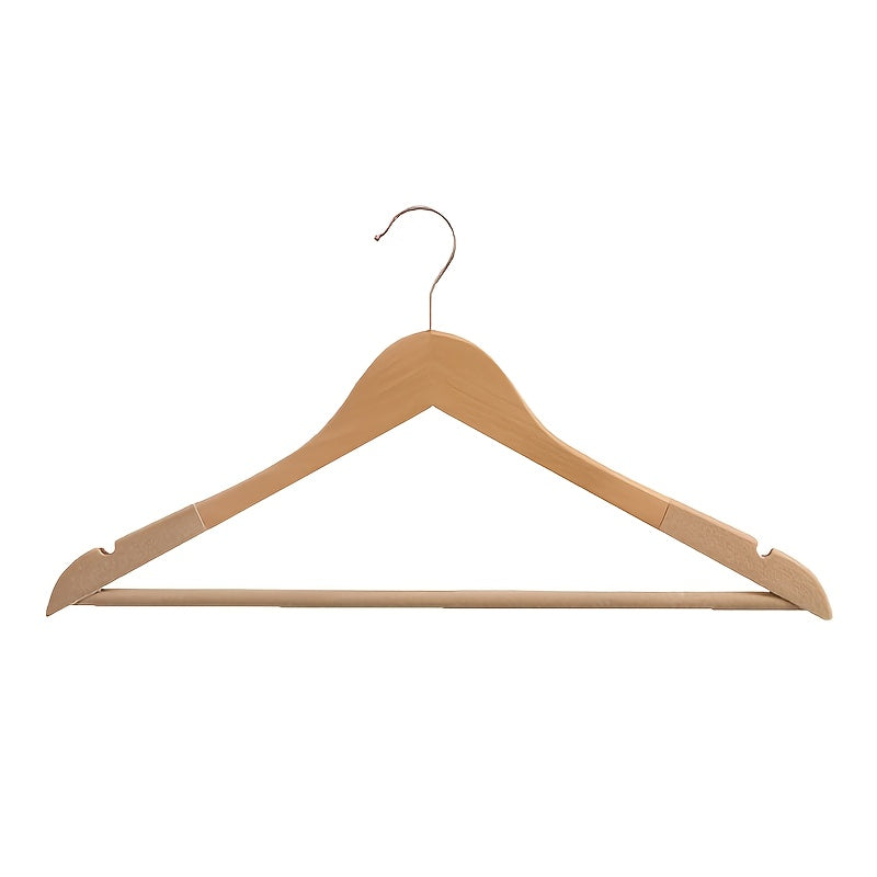 Conjunto de 5 Cabides de Madeira Revestidos com Veludo para Armário, Antiderrapantes, Sem Rastros, Suporte para Roupas Domésticas, Cabides de Madeira Vintage.