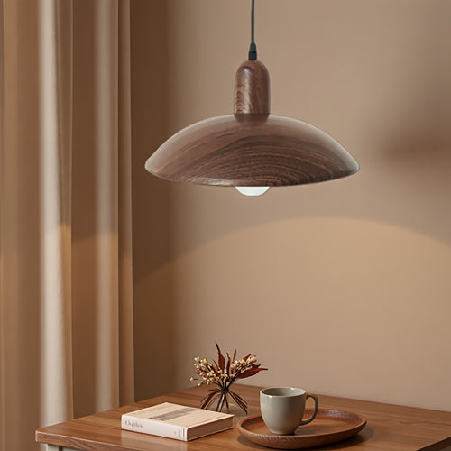 Candeeiro Moderno Minimalista, Pendente em Cúpula, Candeeiro Esférico Industrial em Ferro, Característica de Grão de Madeira Retro, Adequado para Luminárias de Ilha de Cozinha, Candeeiro Suspenso para Teto de Mesa de Jantar de Quarto