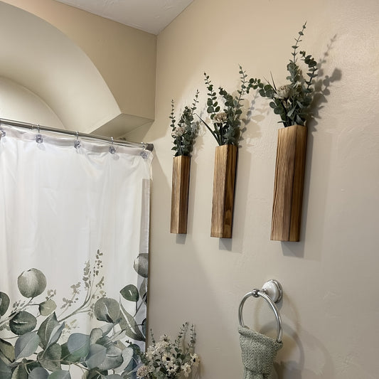 Suporte de Plantas Rústico em Madeira para Parede - Vaso de Bolso Estético, Suspenso para Espaços Interiores - Premium, Economizador de Espaço, Perfeito para Hotéis, Salas de Estar, Quartos, Áreas de Jantar e Casas de Banho (Plantas Não Incluídas)
