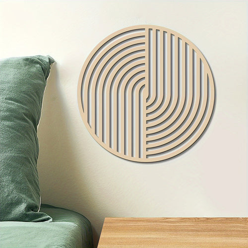 Painel de Parede Autoadesivo Boêmio Moderno 1 peça - Decoração Redonda Reutilizável sem Moldura Adequada para Sala de Estar, Quarto, Escritório - Design Geométrico Minimalista para Decoração de Casa, Instalação e Estética Reutilizável