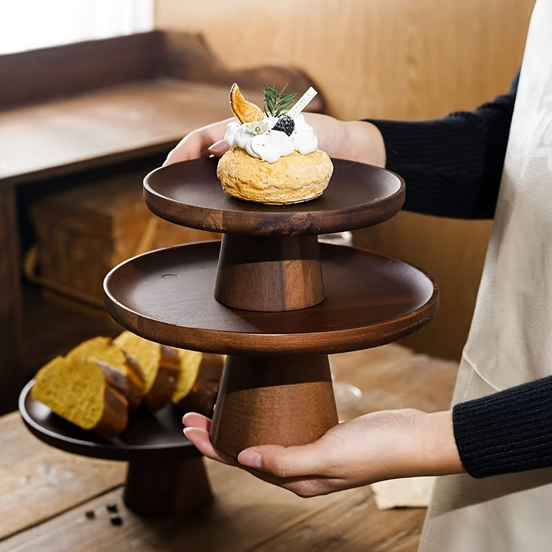 Suporte para Bolo de Madeira de Acácia, Prato de Bolo de Madeira de Acácia, Mesa de Sobremesa, Mousse Pele de Neve, Prato de Cupcake, Cúpula de Vidro para Bolo, Cúpula de Vidro com Base de Madeira e Estilos Sem Tampa de Vidro, Prato de Bolo, Expositor de Bolo, Tampa de Bolo, Prato de Jantar para
