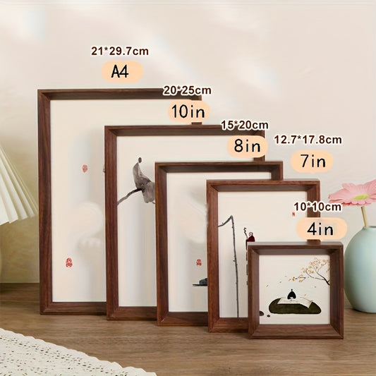 1 moldura de foto retro, moldura de foto de decoração de secretária de entrada, decoração de arte de parede de sala de estudo/sala de estar, moldura de foto de exibição de secretária e montada na parede, adequada para decoração de casa, decoração de escritório