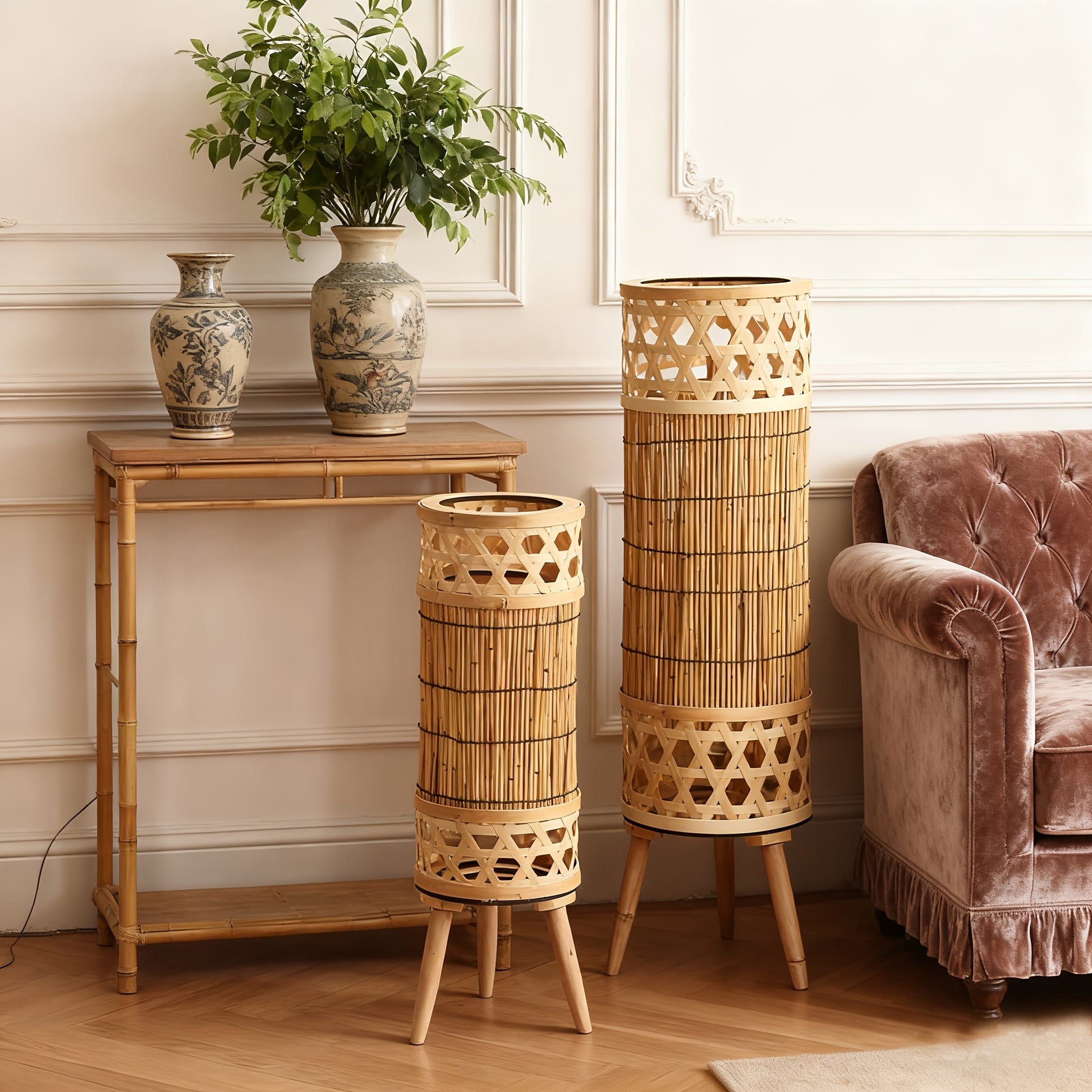 Candeeiro de Pé Vintage em Madeira com Luz de Vela, Candeeiro Decorativo Criativo para Ambiente de Café e Restaurante, Adereços para Arranjos de Centros Comerciais e Hotéis