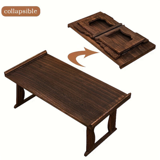 Mesa de Centro de Chão, Mesas de Centro Pequenas e Mesas de Chá, Mesas de Altar de Meditação, Mesas de Cabeceira Baixas de Madeira e Mesas Dobráveis para Portátil com Pernas para Usar em Cama