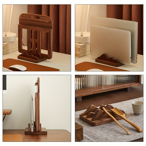 Suporte Ajustável para Laptop em Madeira de Nogueira Compatível com MacBook, Surface, Chromebook e Laptops para Jogos - Suporte Vertical/Desktop para Computador com Base de Nogueira, Leve para Todos os Modelos de Ultrabook