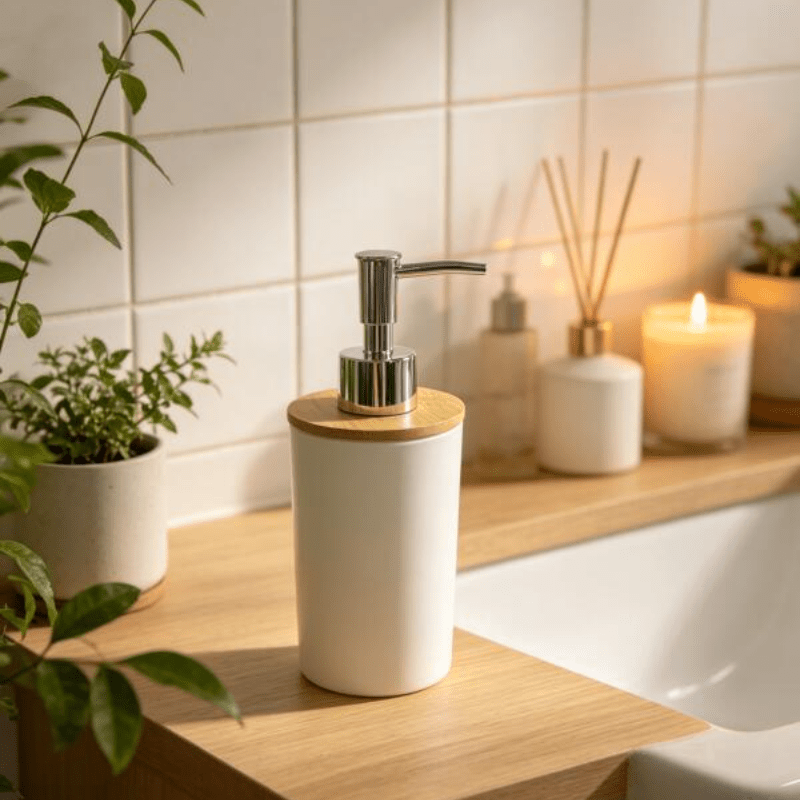 Frasco Dispensador de Loção com Tampa para Banheiro e Cozinha, Frasco de Gel de Banho com Bomba, Dispensador de Sabonete para Banheiro, Frasco de Banho, Dispensador de Sabonete