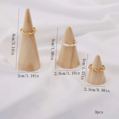 Conjunto de 3 Suportes de Anéis em Forma de Cone, Perfeitos para Presentes de Dia dos Namorados, Casamentos e Aniversários, Organizadores de Joias Suspensos