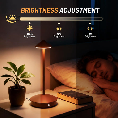 Kit com 2 Luminárias de Mesa sem Fio Portáteis LED Recarregáveis com Toque, Luminárias de Cogumelo com 3 Cores e Dimmer Contínuo para Quarto, Sala de Jantar, Sala de Estar, Acampamento