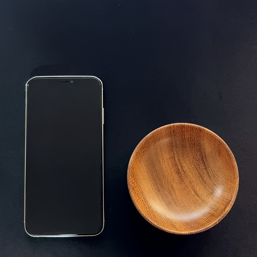 1 Taça de Madeira de Rosa, Taça para Salada de Frutas, com Grão de Madeira Natural, Adequada para Uso na Cozinha ou Restaurante, Bandeja para Aperitivos, Design Minimalista, Superfície Lisa