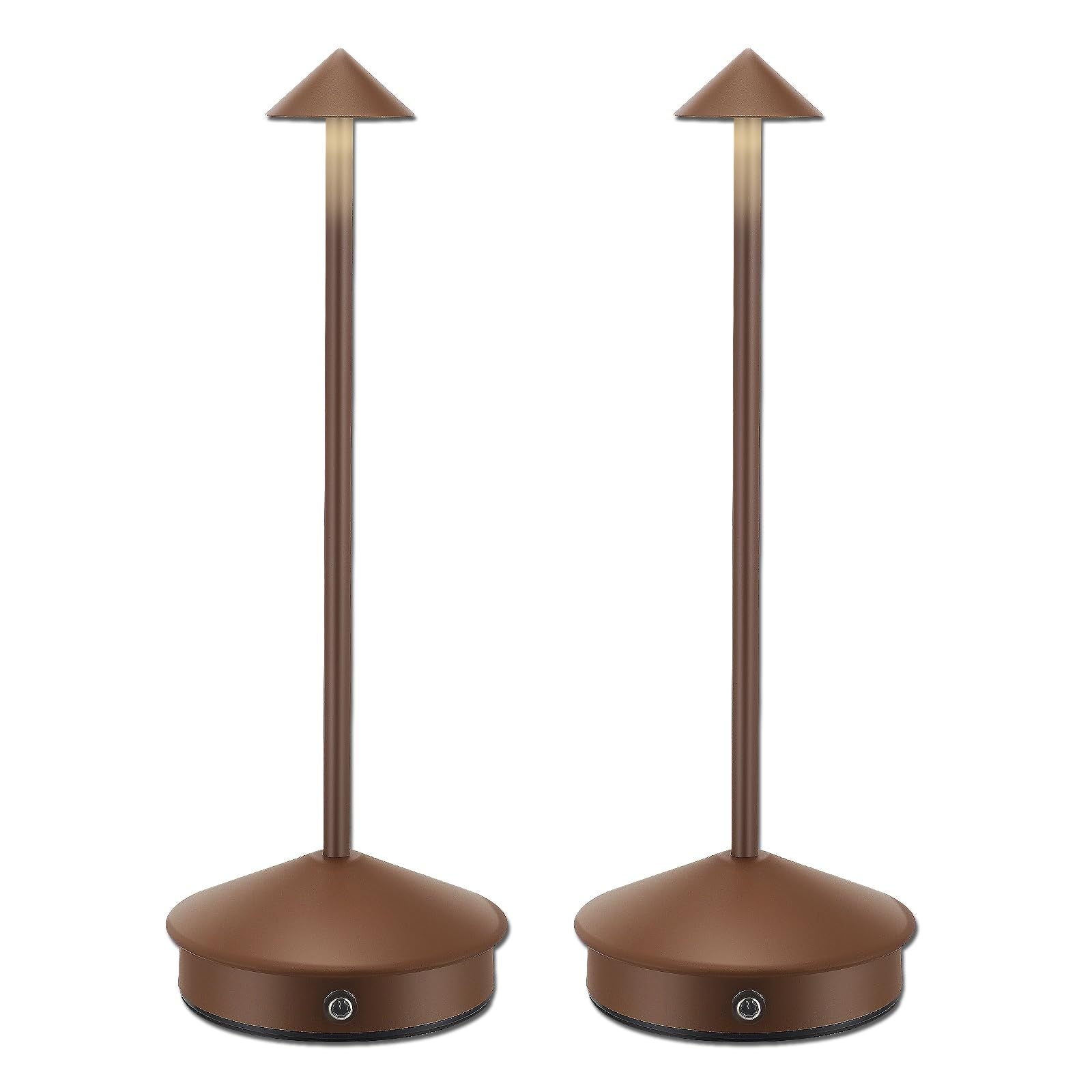Kit com 2 Luminárias de Mesa sem Fio Portáteis LED Recarregáveis com Toque, Luminárias de Cogumelo com 3 Cores e Dimmer Contínuo para Quarto, Sala de Jantar, Sala de Estar, Acampamento