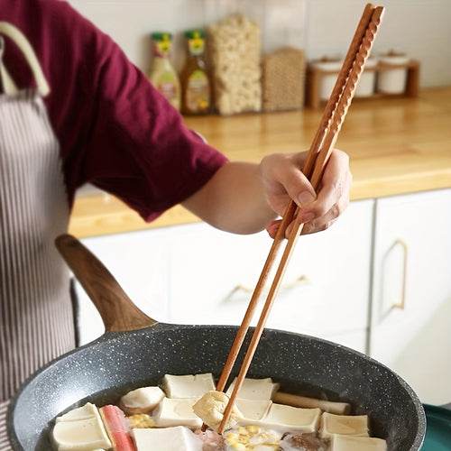 1/3/4 pçs Hashis de Madeira - Utensílios de Cozinha, Adequados para Saltear Macarrão, Hashis de Madeira, Hashis de Cozinha de Cabo Longo, Hashis para Saltear Macarrão, Também Adequados para Fondue de Fruitas do Mar (Hot Pot), Sushi, Comida, Comida Japonesa