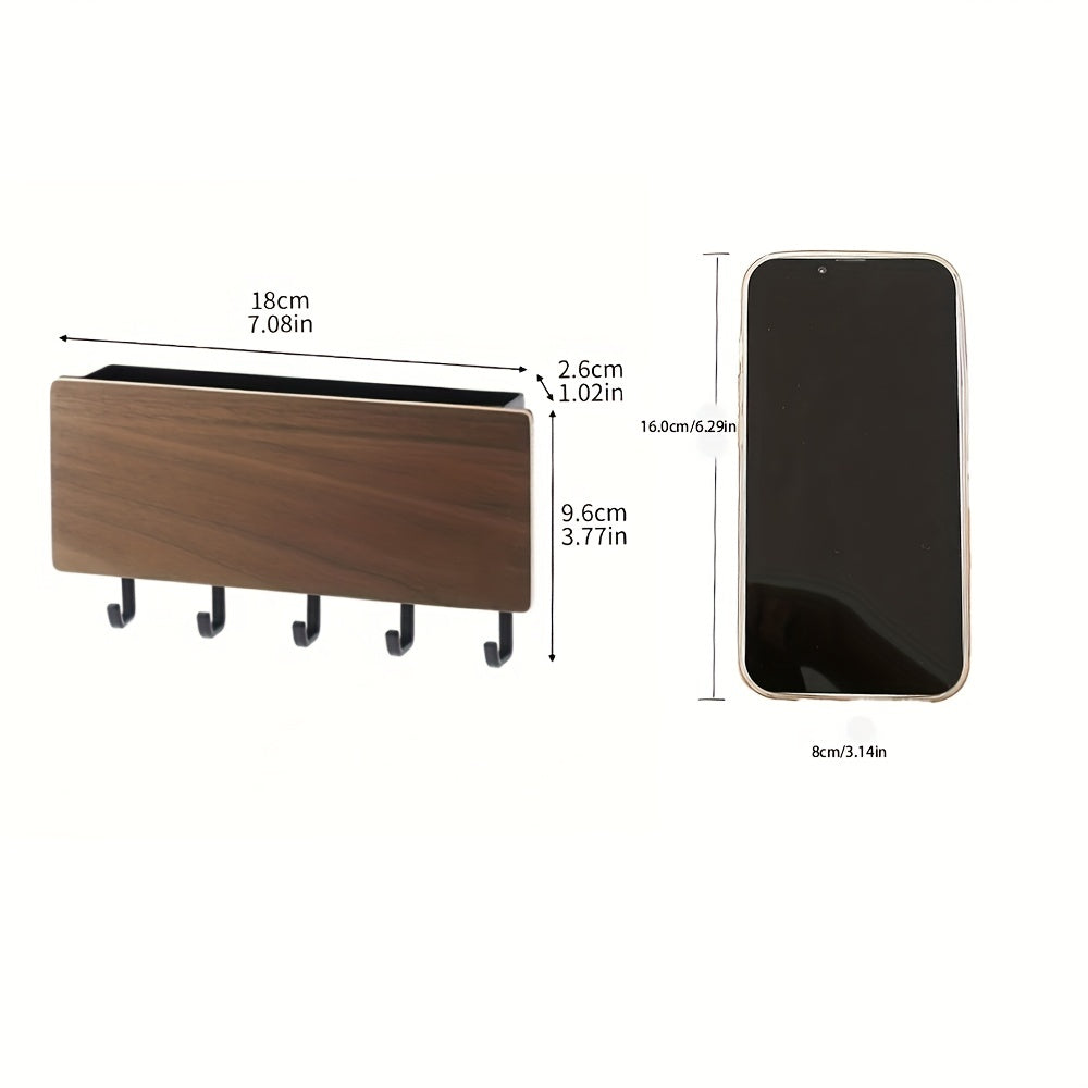 1pc Caixa de Armazenamento Simples e Criativa, Gancho de Parede para Chaves, Gancho de Armazenamento de Madeira, Gancho de Pendurar na Porta de Volta, Organizador de Pequenos Itens de Entrada, Decoração de Casa, Gadget Doméstico