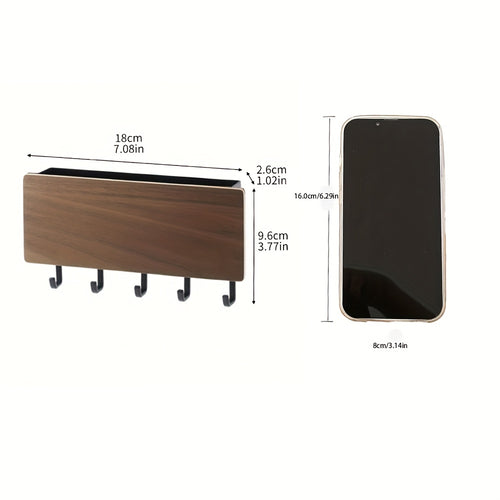 1pc Caixa de Armazenamento Simples e Criativa, Gancho de Parede para Chaves, Gancho de Armazenamento de Madeira, Gancho de Pendurar na Porta de Volta, Organizador de Pequenos Itens de Entrada, Decoração de Casa, Gadget Doméstico