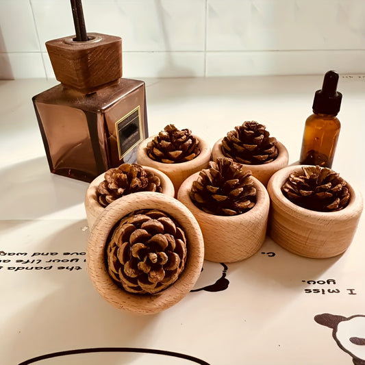 Difusão Duradoura por Mais de 8 Horas, Difusor de Aroma de Pinheiro, Item de Decoração para Casa, Sem Chama, Ornamento para Carro, Artesanato de Mesa em Estilo Nórdico Elegante, Difusor de Aroma 'Sem Perfume', Sem Bateria