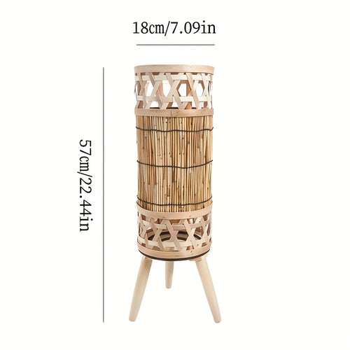 Candeeiro de Pé Vintage em Madeira com Luz de Vela, Candeeiro Decorativo Criativo para Ambiente de Café e Restaurante, Adereços para Arranjos de Centros Comerciais e Hotéis