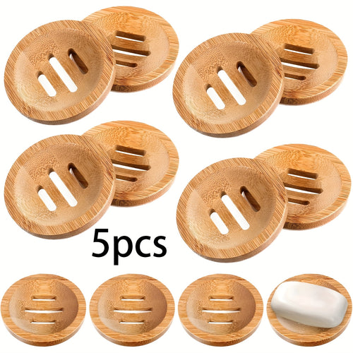 Saboneteiras - Bandejas de Sabonete Redondas de Madeira com Furos de Drenagem, Ideais para Banheiro e Chuveiro, Essenciais para Banheiro Doméstico|Material Natural|Porta-sabonete Durável, Saboneteira
