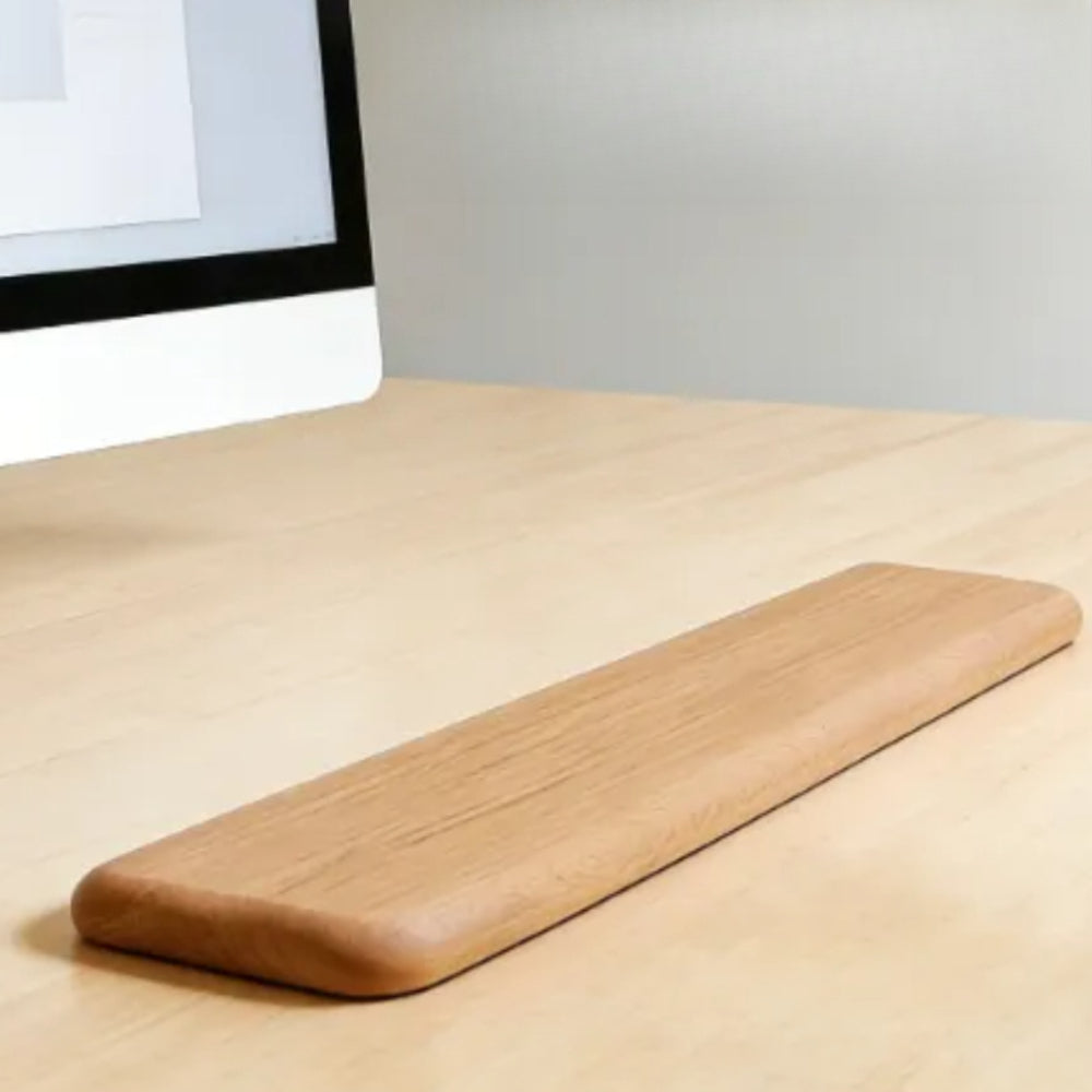 Apoio de Pulso para Teclado de Madeira de Faia 44cm, Mouse Pad e Suporte de Palma Suave e Confortável | 44x8x2cm, Estilo Minimalista para Escritório e Casa