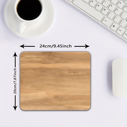 Tapete de Rato Minimalista de Borracha | Textura Natural de Grão de Madeira Clara, Base Antiderrapante, Adequado para Escritório, Estudo e Jogos, Portátil e Durável, Base de Secretária