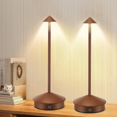 Kit com 2 Luminárias de Mesa sem Fio Portáteis LED Recarregáveis com Toque, Luminárias de Cogumelo com 3 Cores e Dimmer Contínuo para Quarto, Sala de Jantar, Sala de Estar, Acampamento