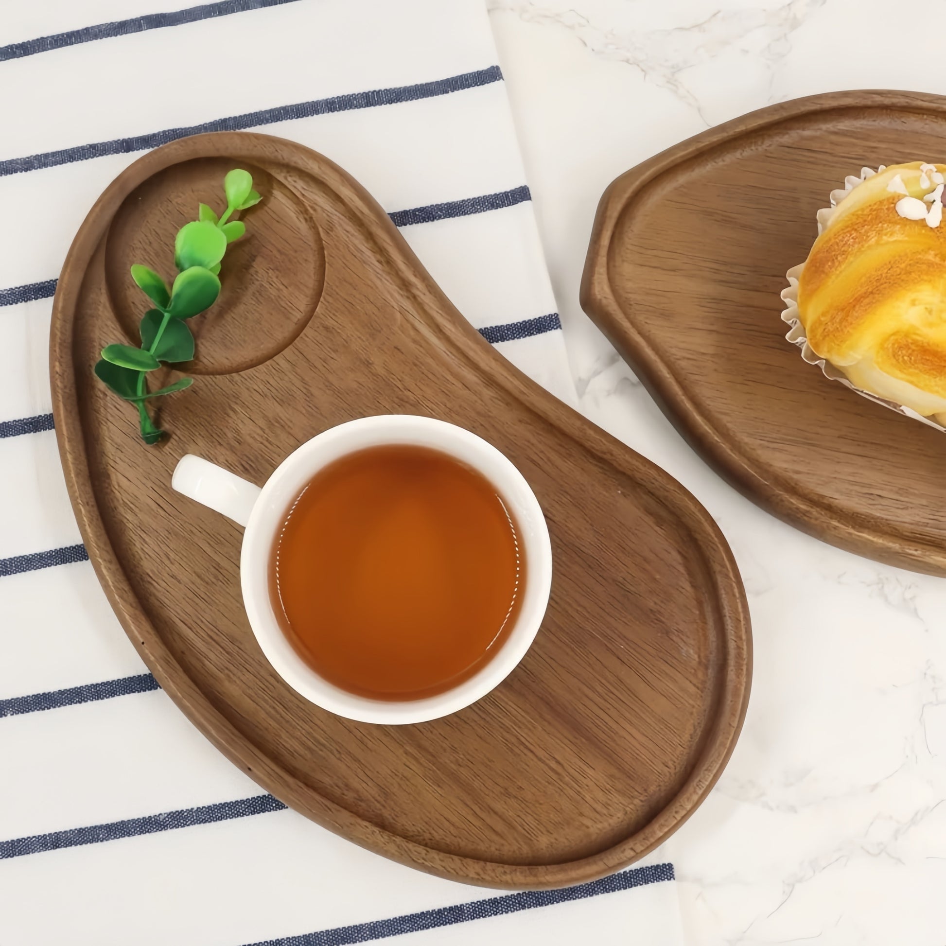 Tabuleiro de Madeira Maciça Japonesa, Prato de Café em Madeira de Acácia, Prato de Chá de Sobremesa Oval, Tabuleiro de Chá de Madeira para Casa, Prato de Copo de Snack Chinês, Prato de Bolo, Prato de Pequeno-Almoço em Madeira Maciça