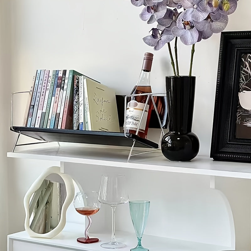 Estante de Madeira Criativa para Secretária, Ideal para Casa, Prateleira de Arrumação para Livros e Revistas, Adequada para Bares de Café, Prateleiras Utilitárias